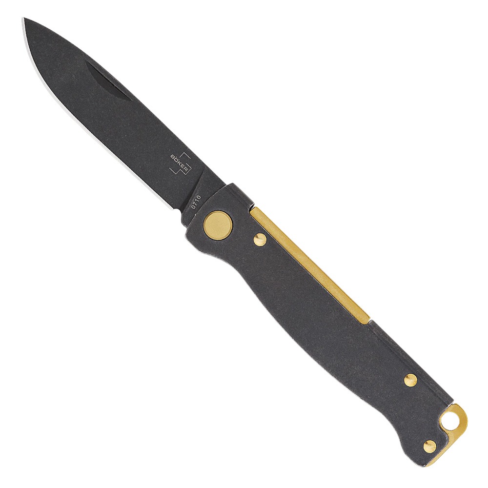 Boker Usa BOKER PLUS ATLAS FOLDING KNIFE - BLACK STONEWASH BRASS - 01BO859