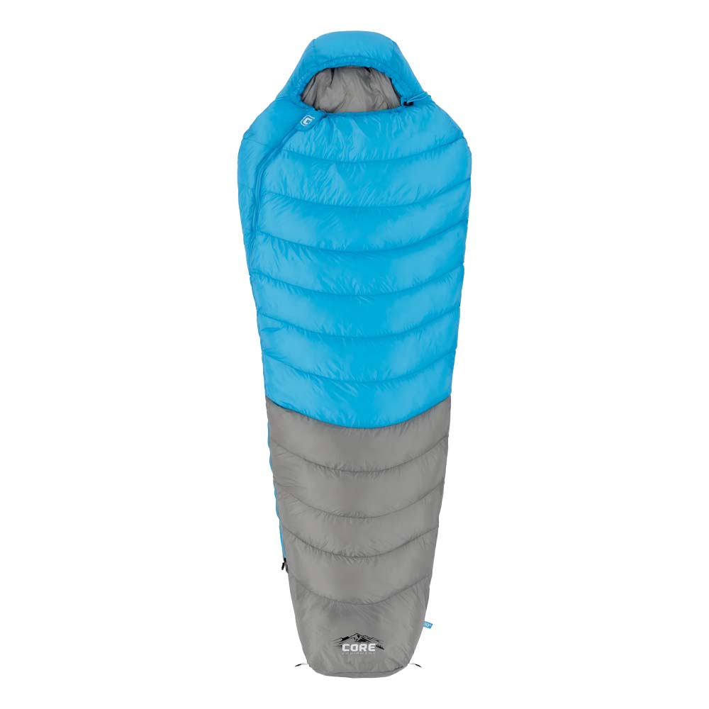 CORE Equipment 10 Degree Mummy Sleeping Bag Regular, Blue/Gray - 40256