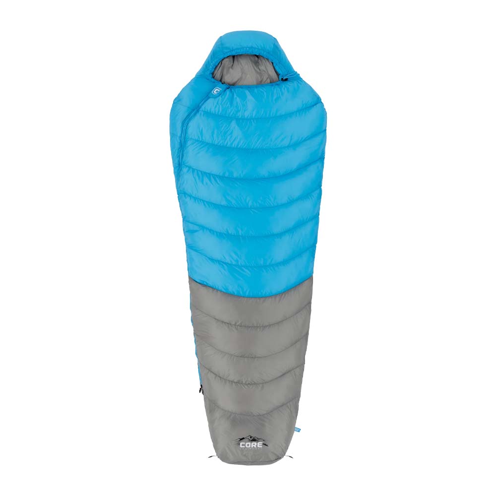 CORE Equipment 10 Degree Mummy Sleeping Bag, Blue/Gray - 40257