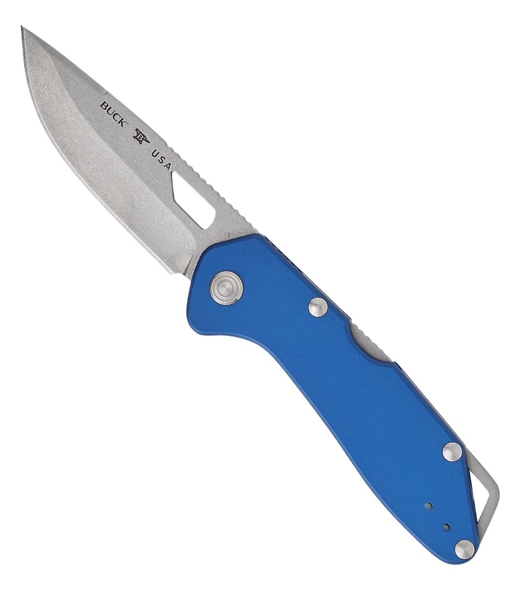 Buck Knives Buck Mustang Drop Point Folding Knife, Blue - 0724BLS-B