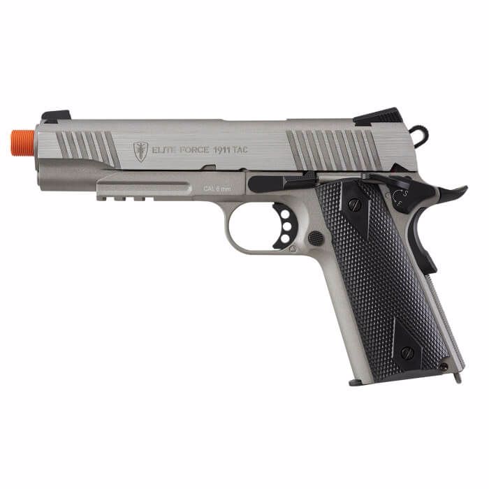 Elite Force 1911 TAC CO2 Airsoft Pistol, Stainless - 2279556