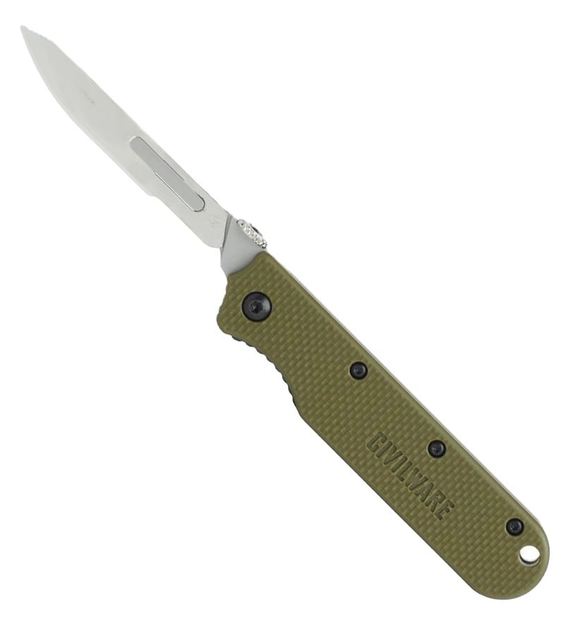 Civilware IBK Scalpel Folder, OD Green - Civilware