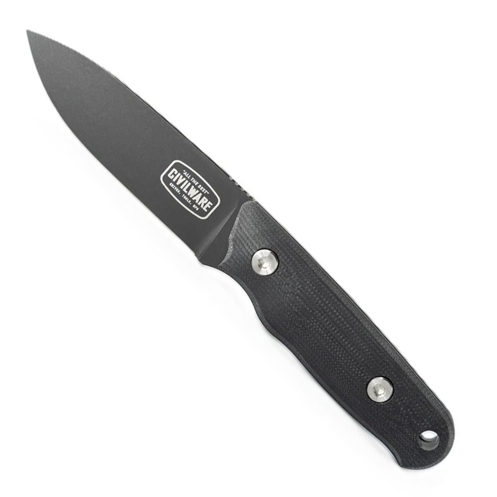 Civilware Packer, Black Fixed Blade Knife - Civilware