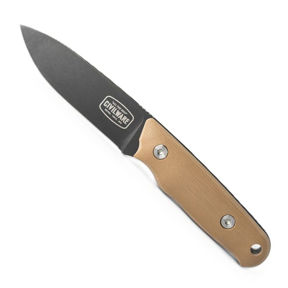 Civilware Packer, Coyote Brown/Black Fixed Blade Knife - Civilware