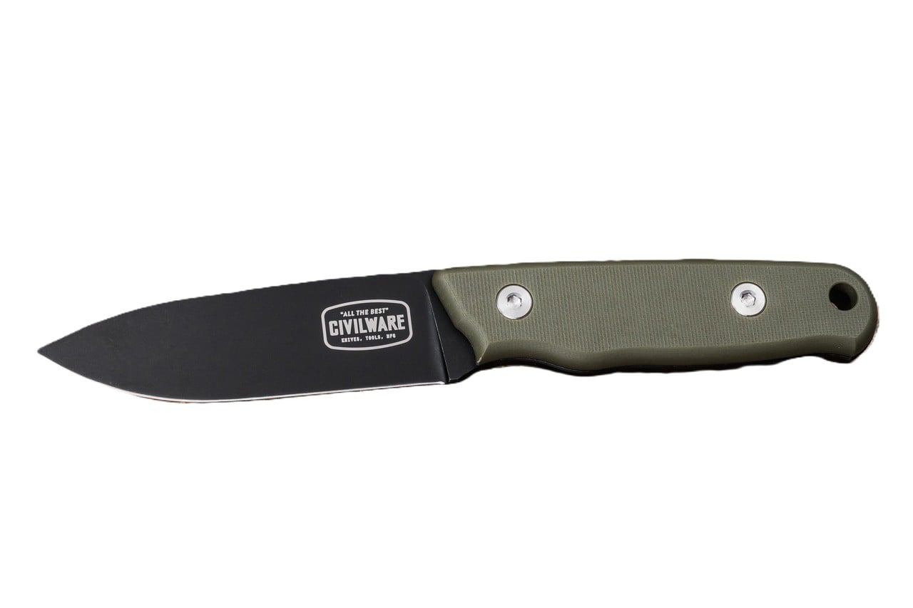 Civilware Packer, OD Green/Black Fixed Blade Knife