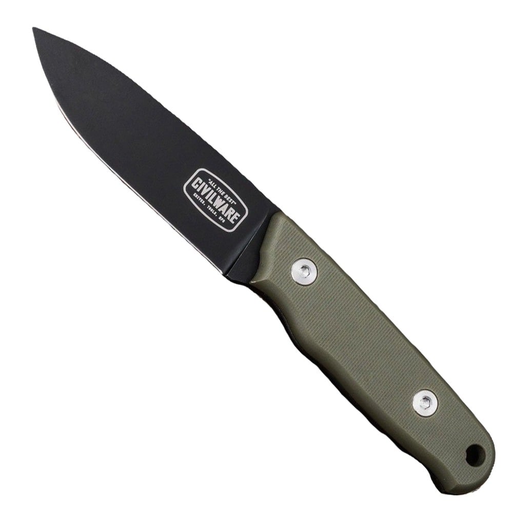 Civilware Packer, OD Green/Black Fixed Blade Knife - Civilware