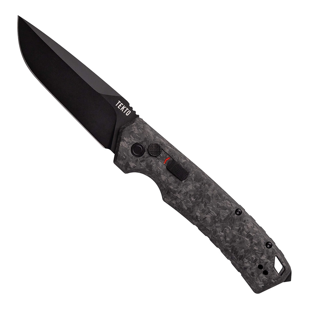 Tekto Knives A3 Delta Auto Folding Knife, Forged Carbon - Tekto