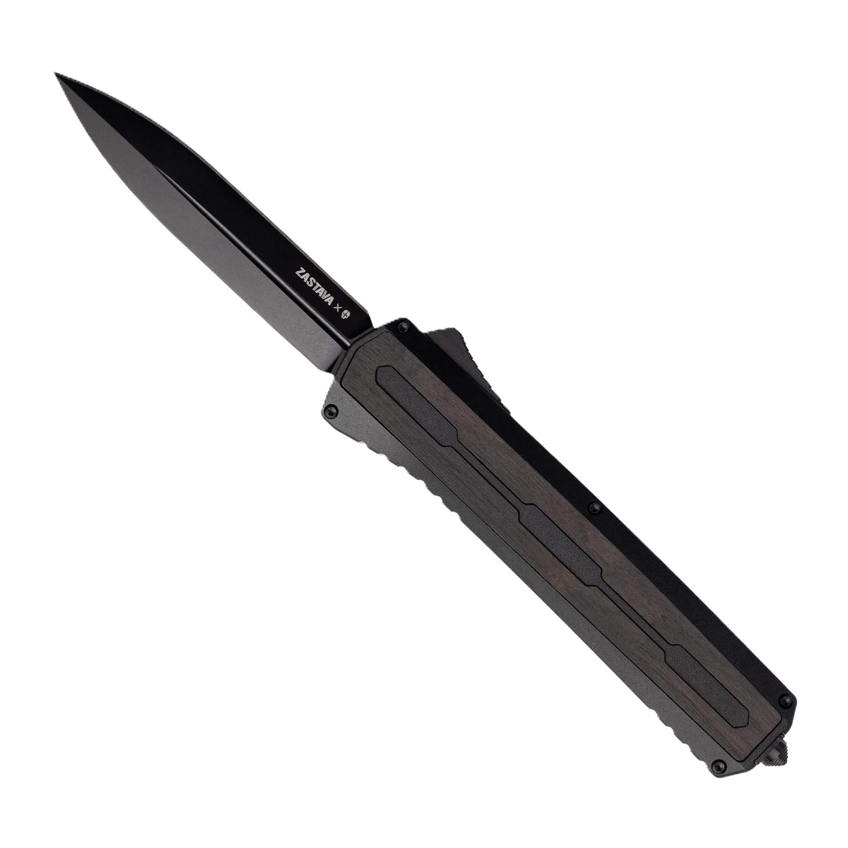 Tekto Knives A7 Zastava Auto Knife, Black/Black Wood