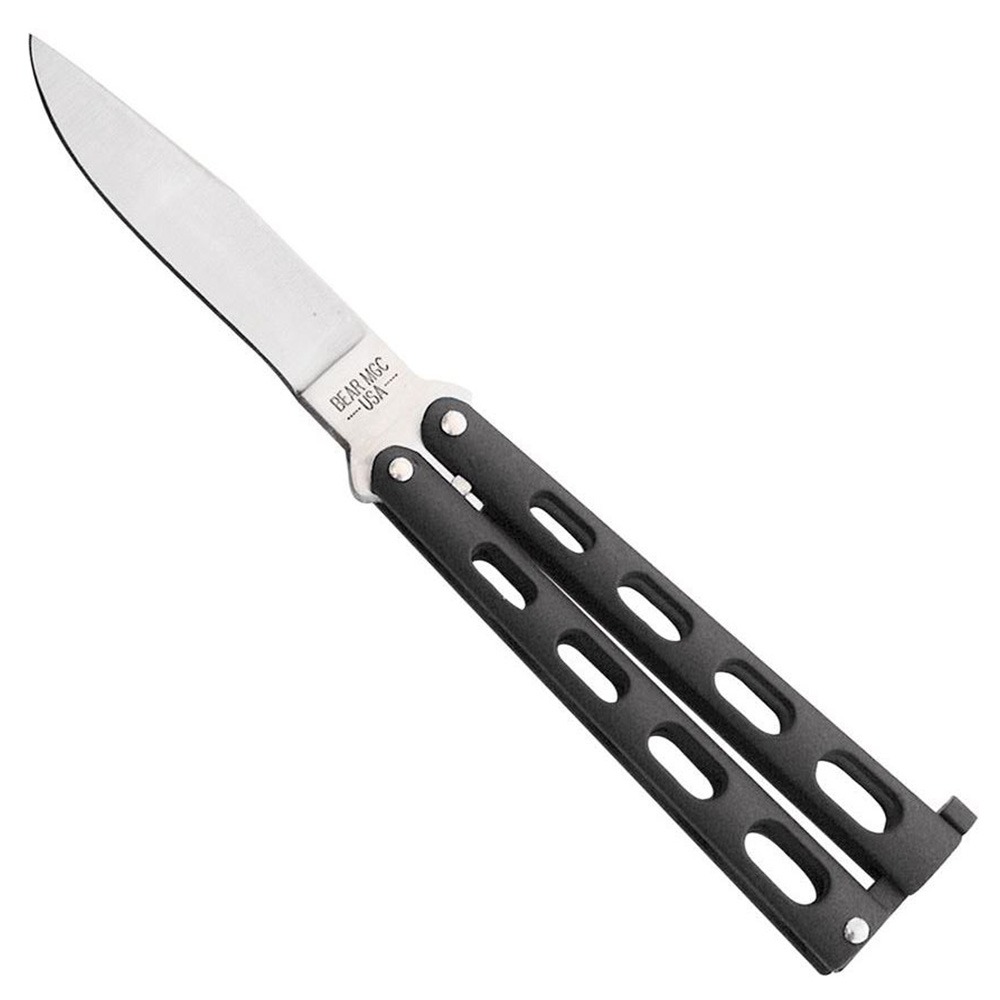 Bear & Son Bear & Son 4" BLACK BUTTERFLY KNIFE