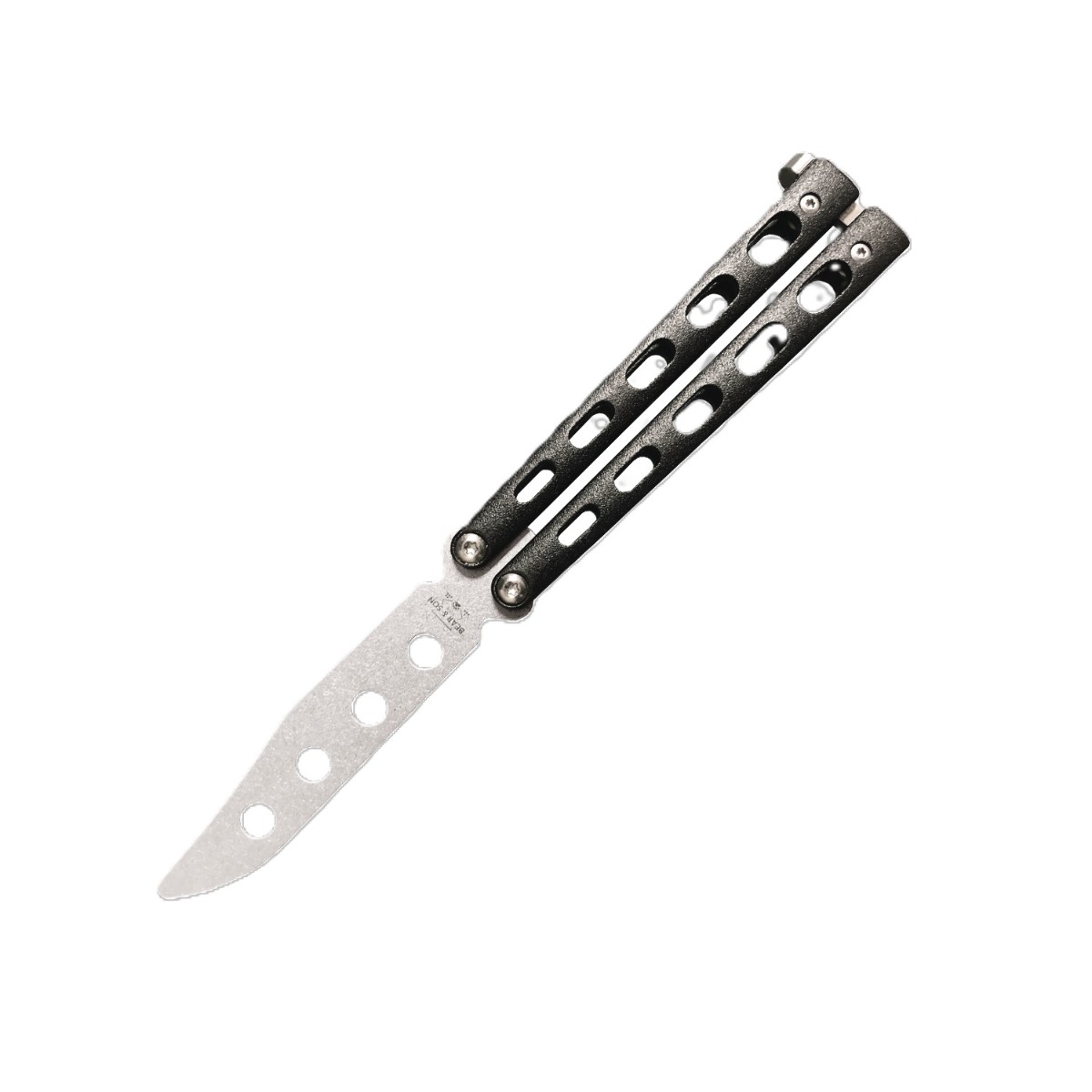 Bear & Son 4" BLACK BUTTERFLY TRAINER KNIFE