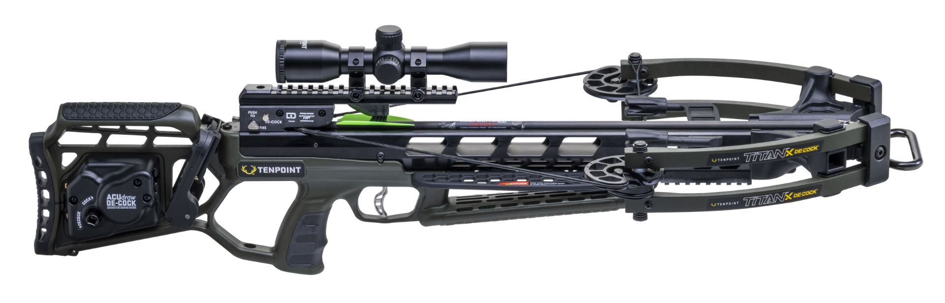 TenPoint Titan X Decock w/ Pro-View 400 Scope, Moss Green - CB26047-1858 - Tenpoint Archery