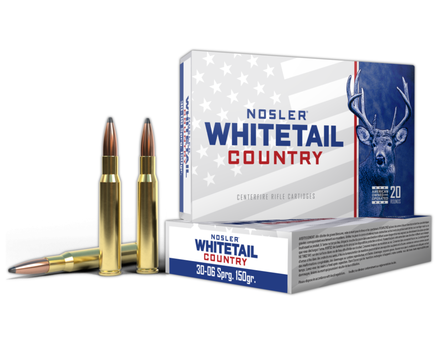 Nosler Whitetail Country .30-06 Springfield 150 Grain SB Ammo, 20Rds - 40132