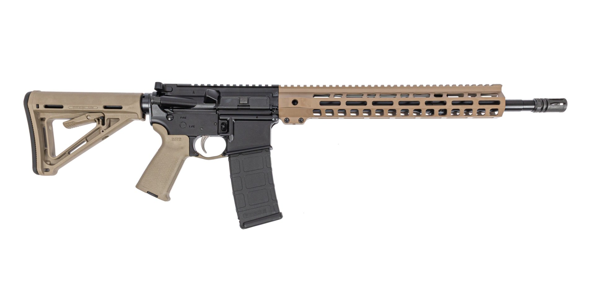 PSA 16" Mid-Length 5.56 NATO 1/7 Nitride 13.5" Lightweight MLOK Stealth Rifle, FDE