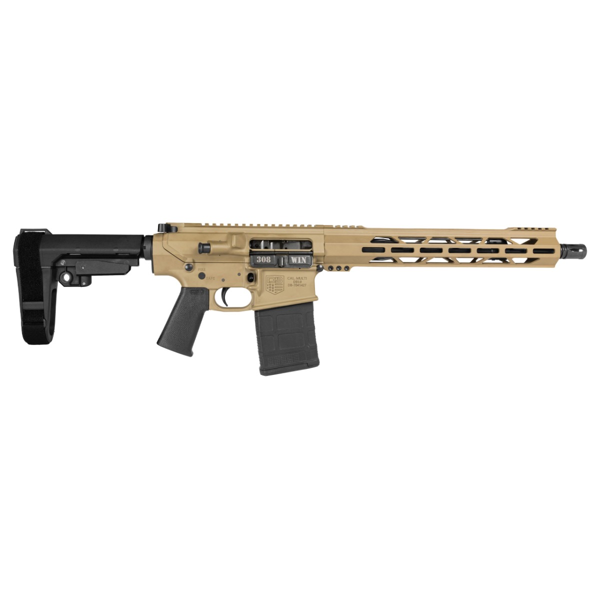 Diamondback Firearms DB10 Carbon Series 13.5" 308 Winchester 20rd AR-10 Pistol, FDE