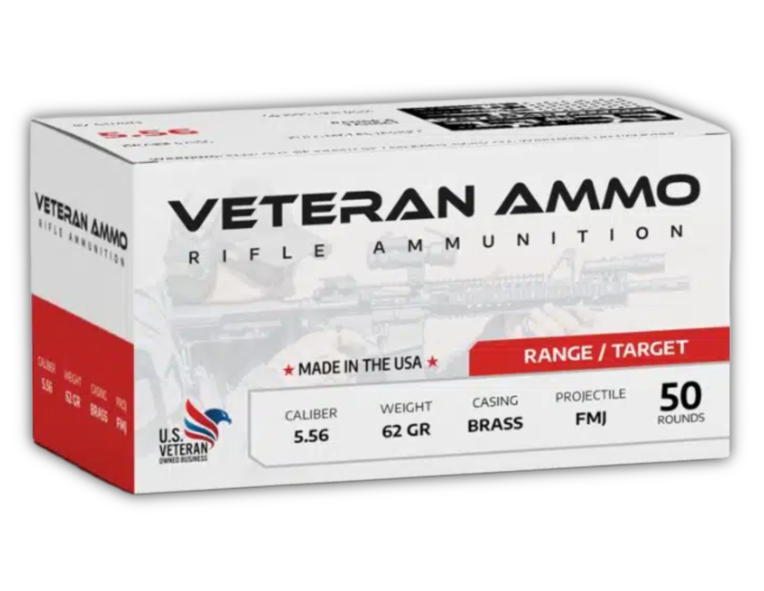 Hyperion Veteran M855 5.56 62gr FMJ Ammo, 50rds - HMBX5566250