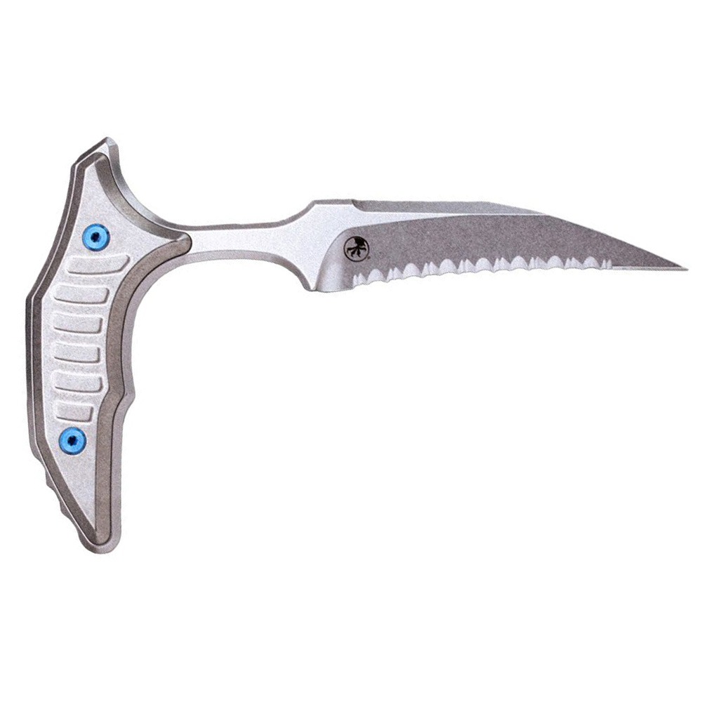 Microtech Knives Microtech BEE Marfione Select Push Dagger, Titanium/Blue