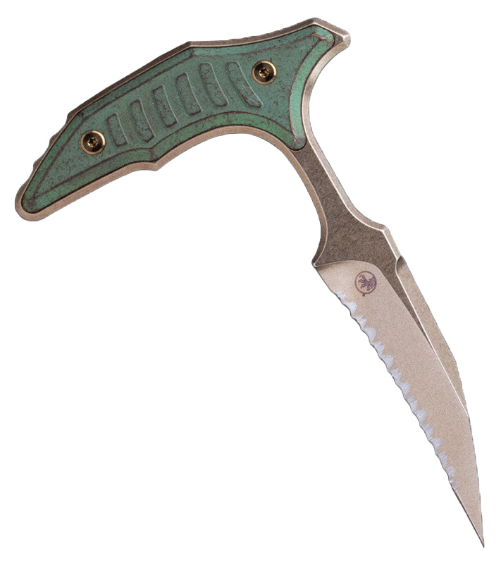 Microtech BEE Marfione Select Push Dagger, Antique Green/Bronze