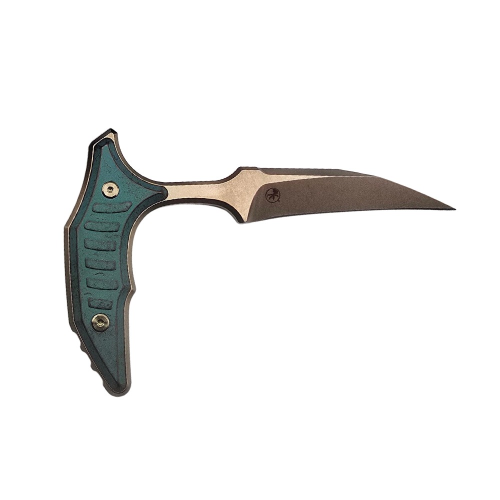 Microtech Knives Microtech BEE Marfione Select Push Dagger Non-Serrated, Antique Green/Bronze