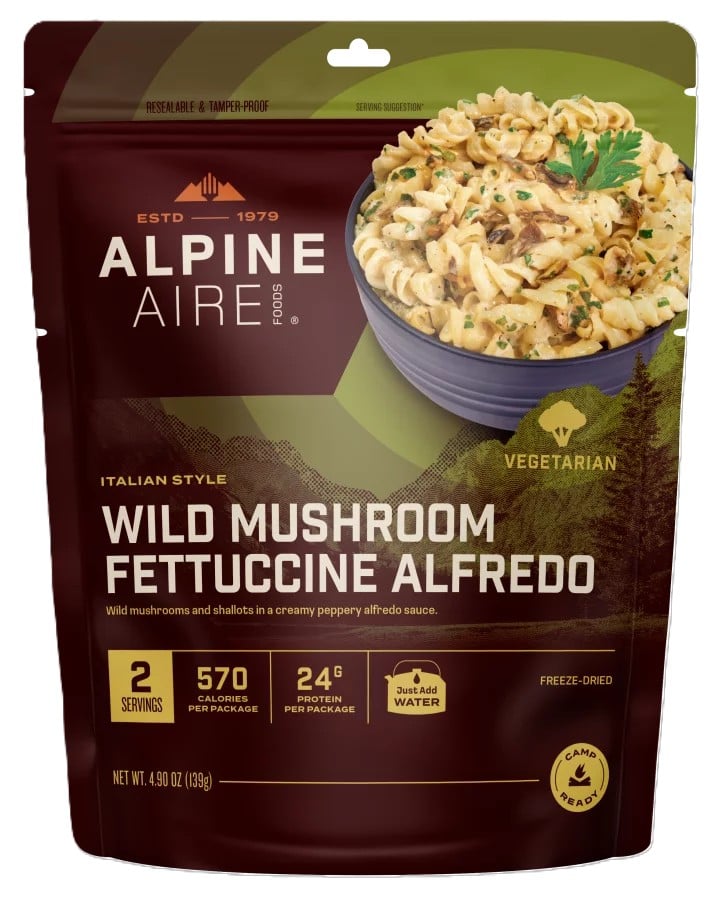 AlpineAire Freeze-Dried Meal Pouch, Wild Mushroom Fettucine Alfredo