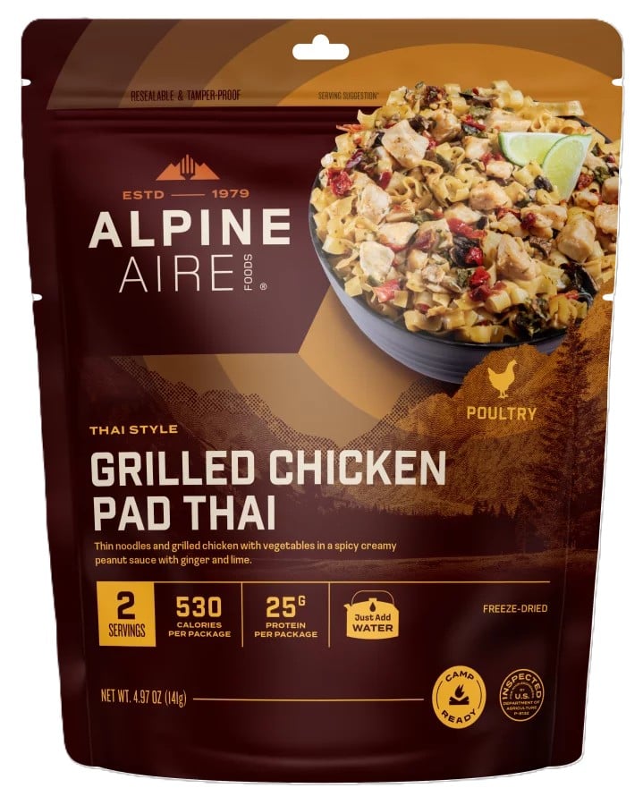 AlpineAire Freeze-Dried Meal Pouch, Grilled Chicken Pad Thai