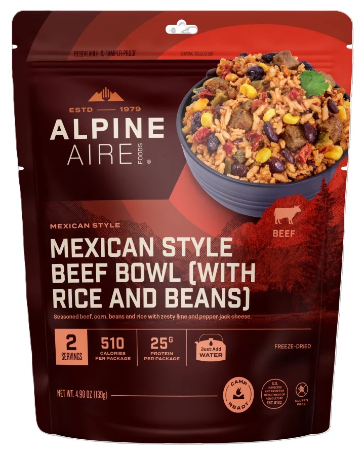 AlpineAire Freeze-Dried Meal Pouch, Mexican Style Beef Bowl