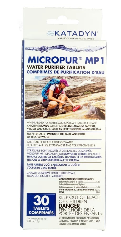 Katadyn Micropur MP1 Purification Tablets, 20 pack
