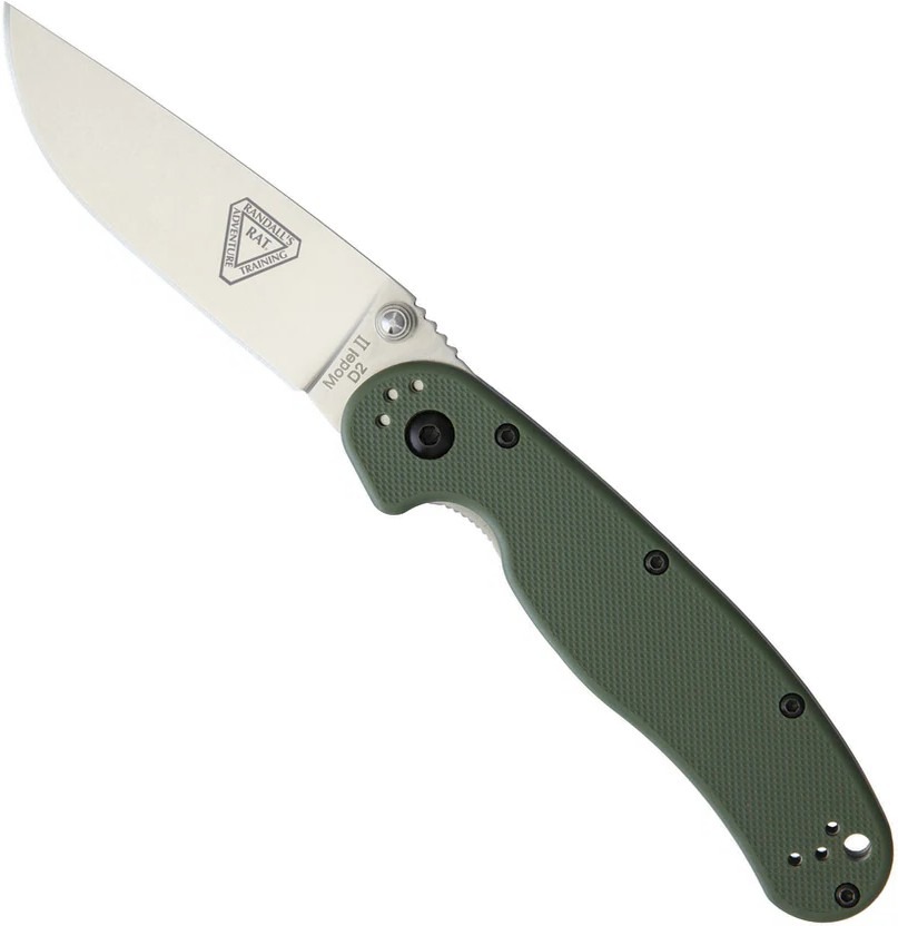 Ontario Knife Company Ontario Knife Company RAT II Folding Knife, OD Green/Satin