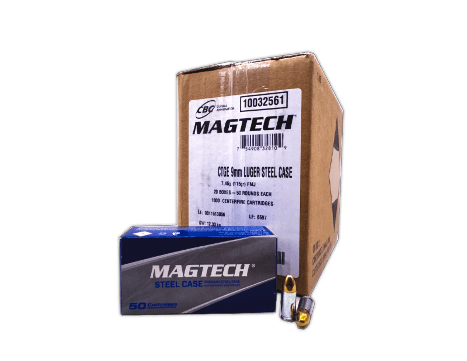 Magtech 9A 9mm Luger 115Gr FMJ Blk Ammo Case, 1000Rds