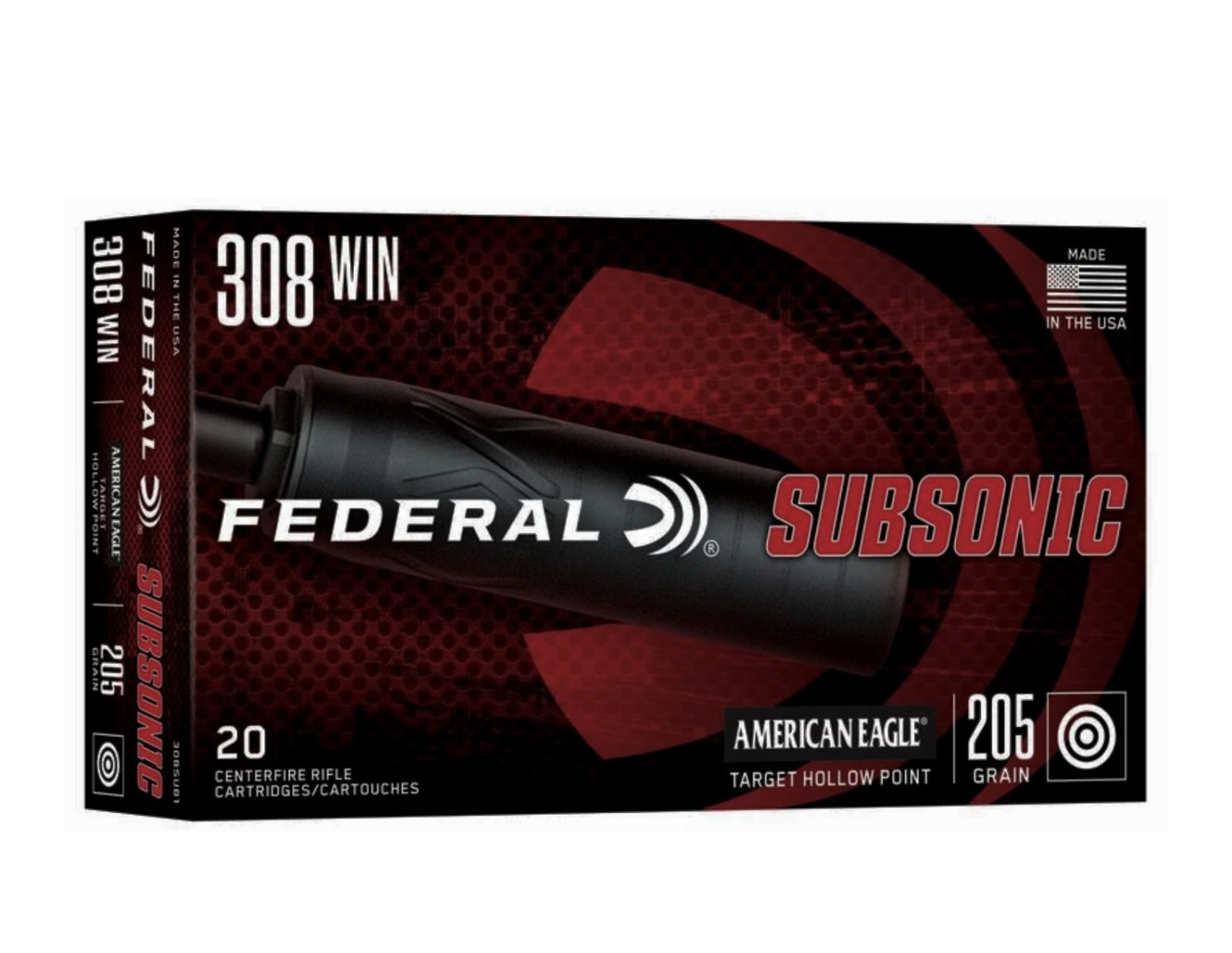 Federal Federal Subsonic .308 Winchester 205Gr THP Ammo, 20Rds