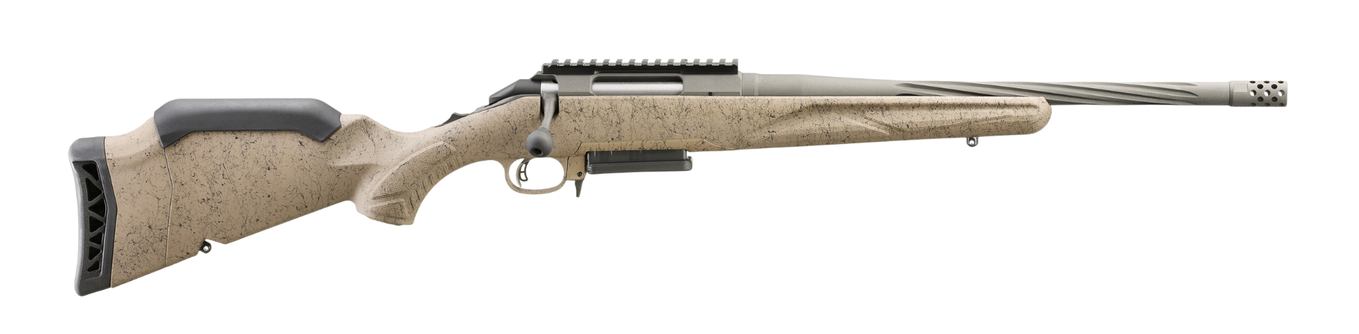 Ruger American Ranch Gen II .243 Winchester 16" Rifle, Flat Dark Earth Splatter - 46997 - Ruger