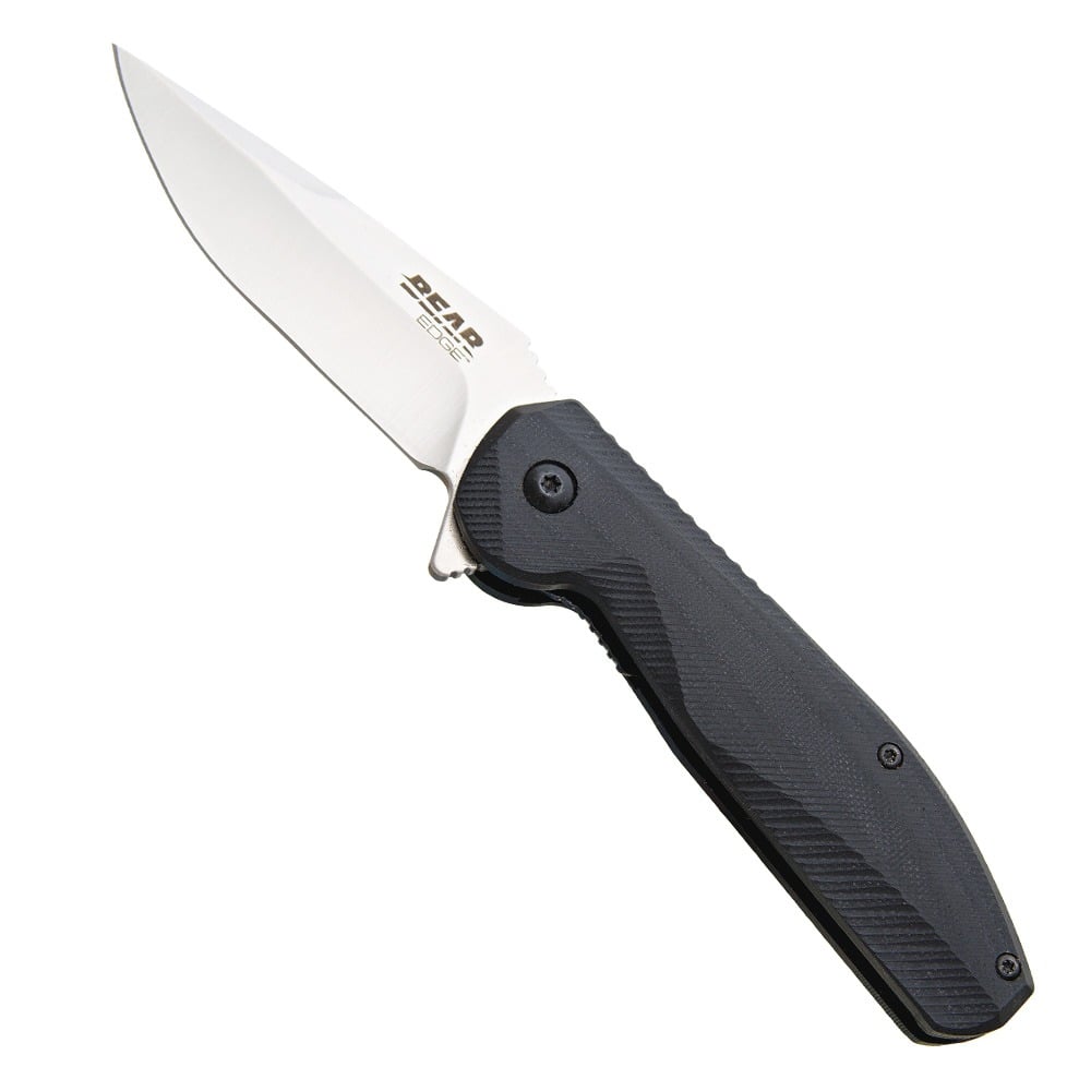 Bear Edge Sideliner Folding Knife, Black - Bear Edge