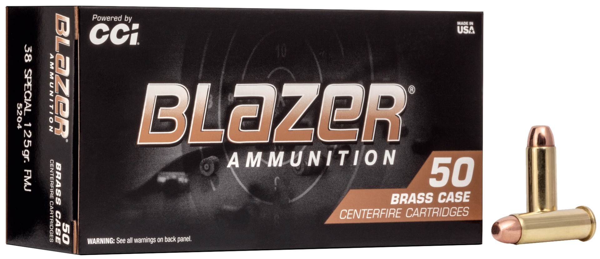 CCI Blazer Brass 38 Special 125gr FMJ Ammunition 50rds - 5204 - Cci