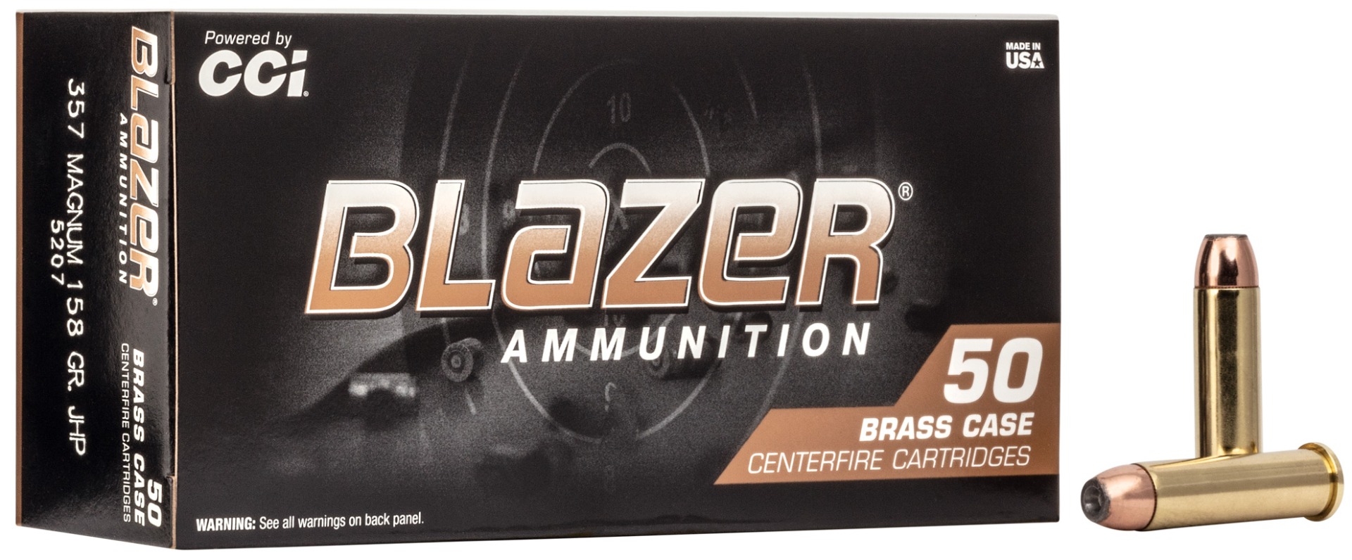 CCI Blazer Brass 357 Magnum 158gr JHP Ammunition 50rds - 5207 - Cci