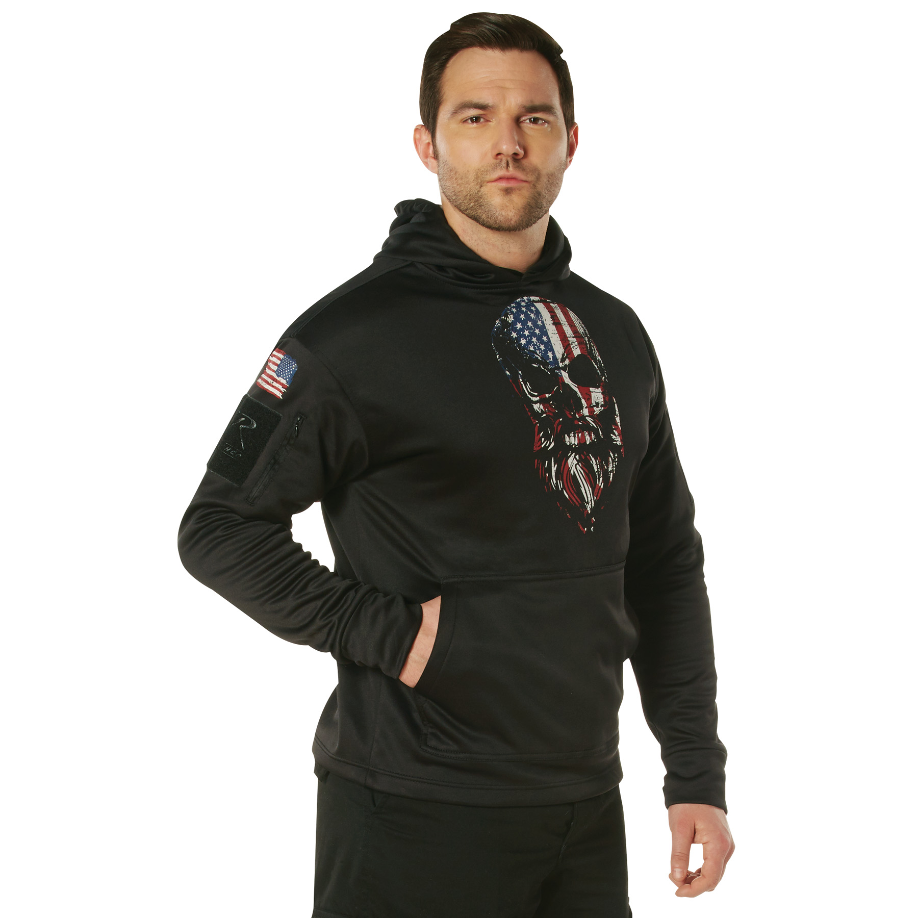Rothco Rothco Bearded Skull Concealed Carry Hoodie - Black, 2X-Large
