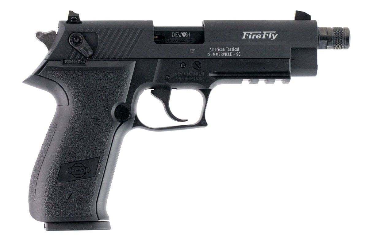 ATI GSG Firefly 4.9" .22lr Threaded Barrel Pistol, Black - GERG2210TFF - Ati