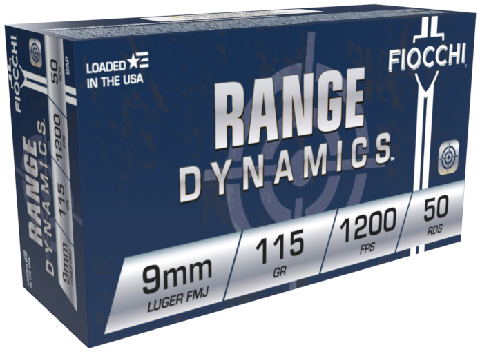 Fiocchi 9mm Ammo 115 Grain FMJ 50rds - 9AP