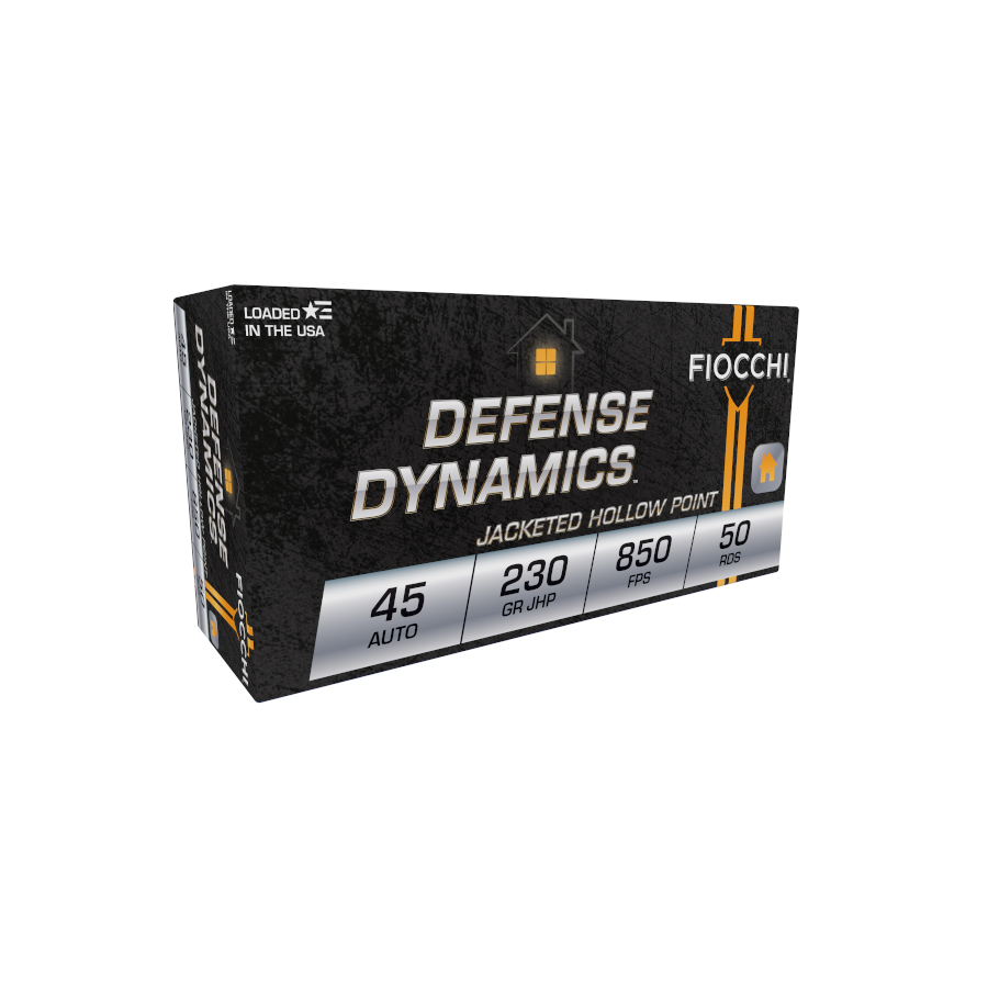 Fiocchi Defense Dynamics .45 230gr JHP Ammo, 50rds - 45T