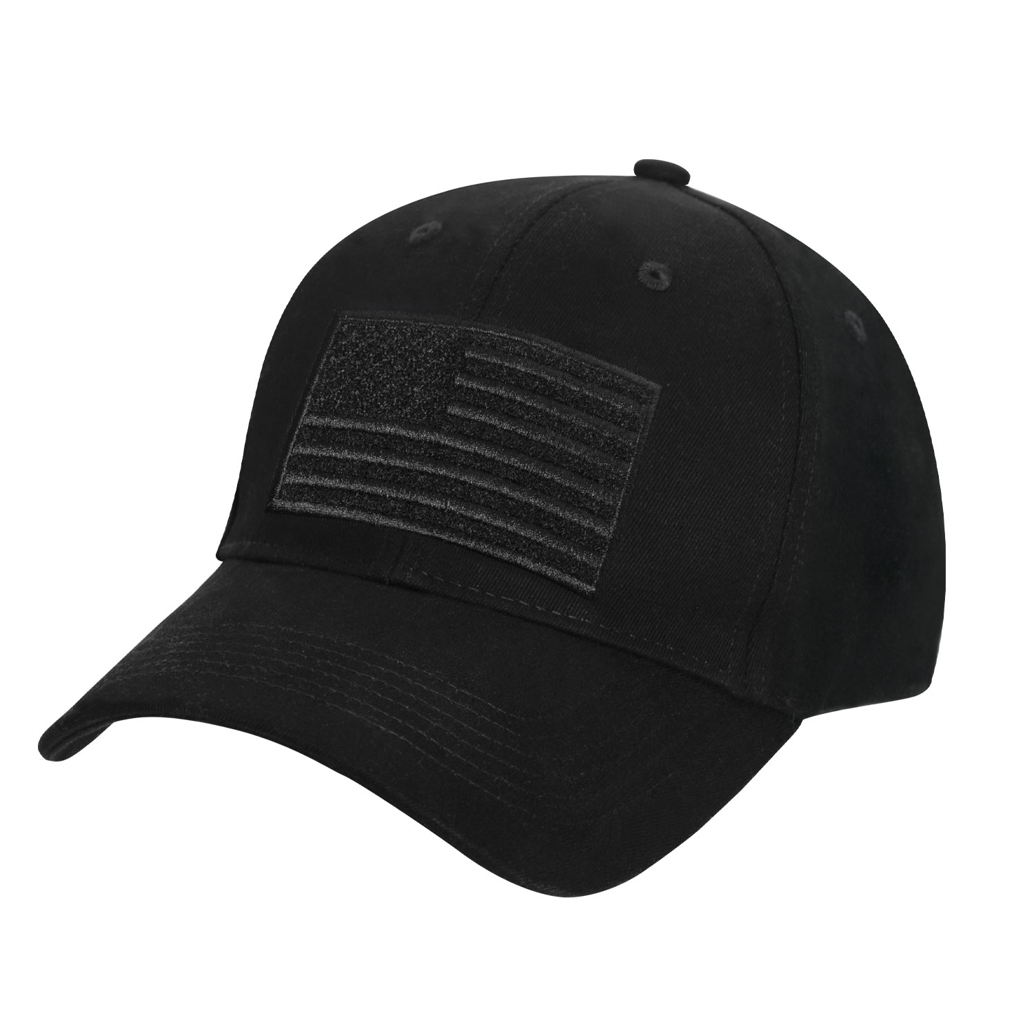 Rothco Rothco Hook Loop U.S. Flag Low Profile Cap - Black