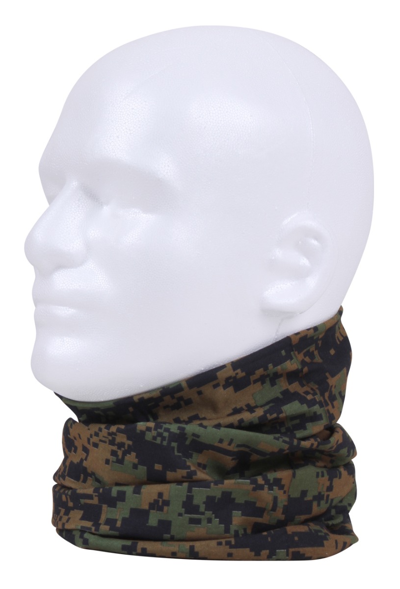 Rothco Rothco Multi-Use Neck Gaiter And Face Covering Tactical Wrap - Woodland Digital Camo