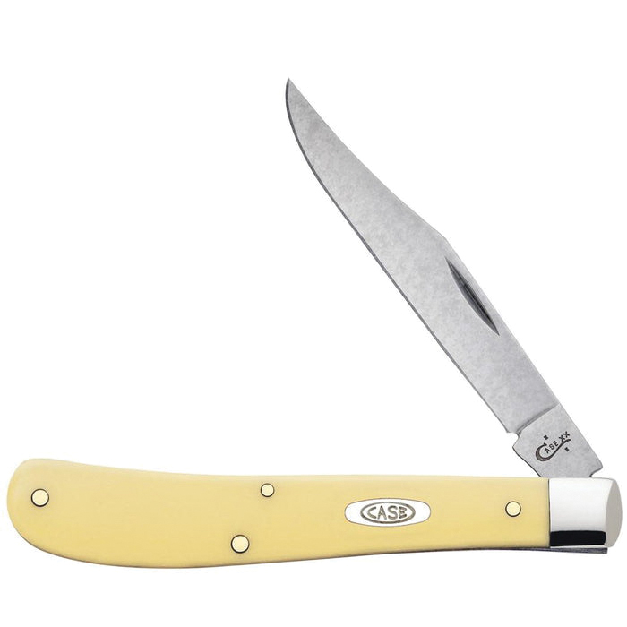 Case Slimline Trapper Folding Knife Clip Point, Yellow - 00031 - Case