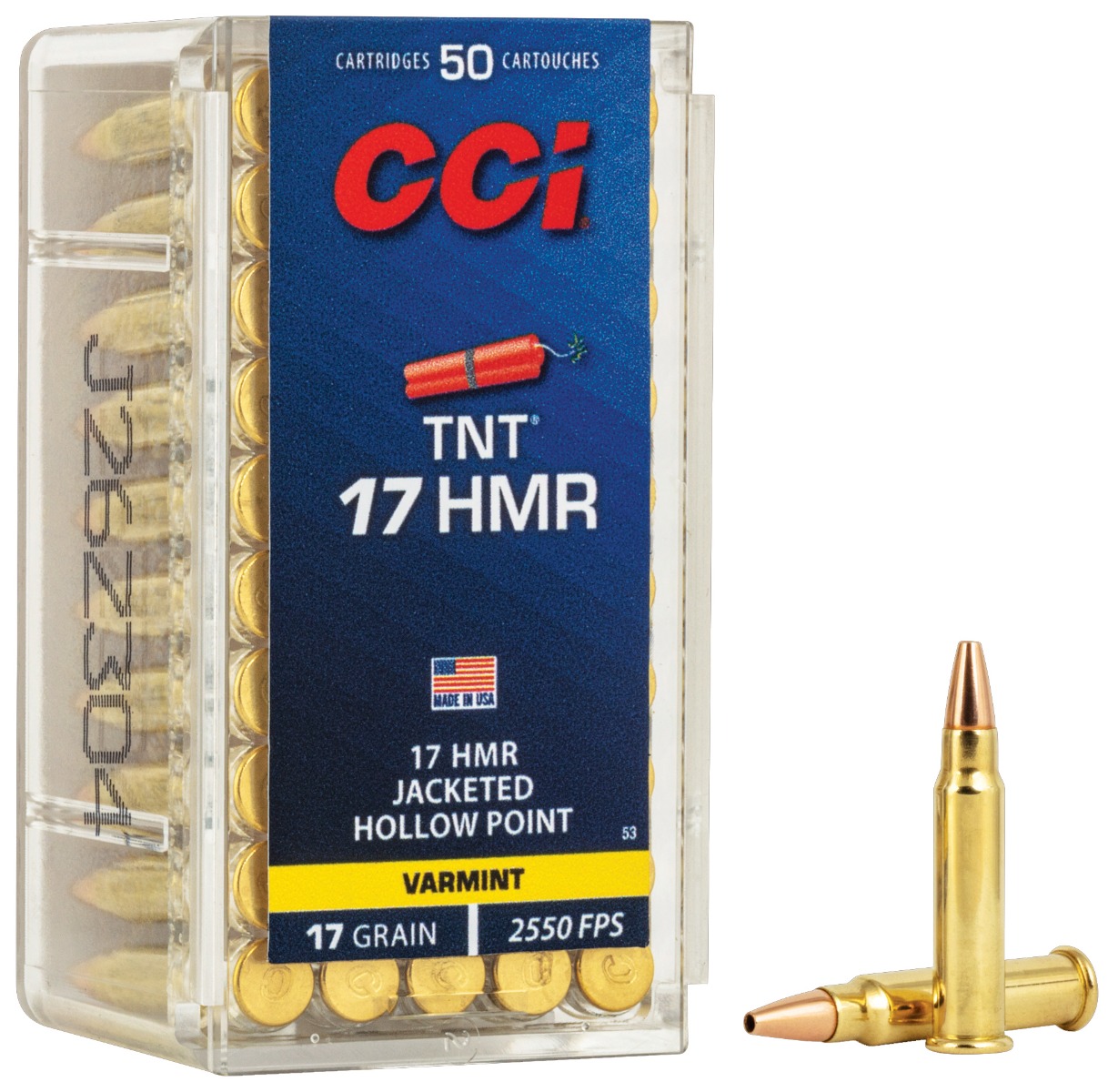 CCI .17 HMR 17gr TNT HP Ammunition 50rds- - -0053 - Cci