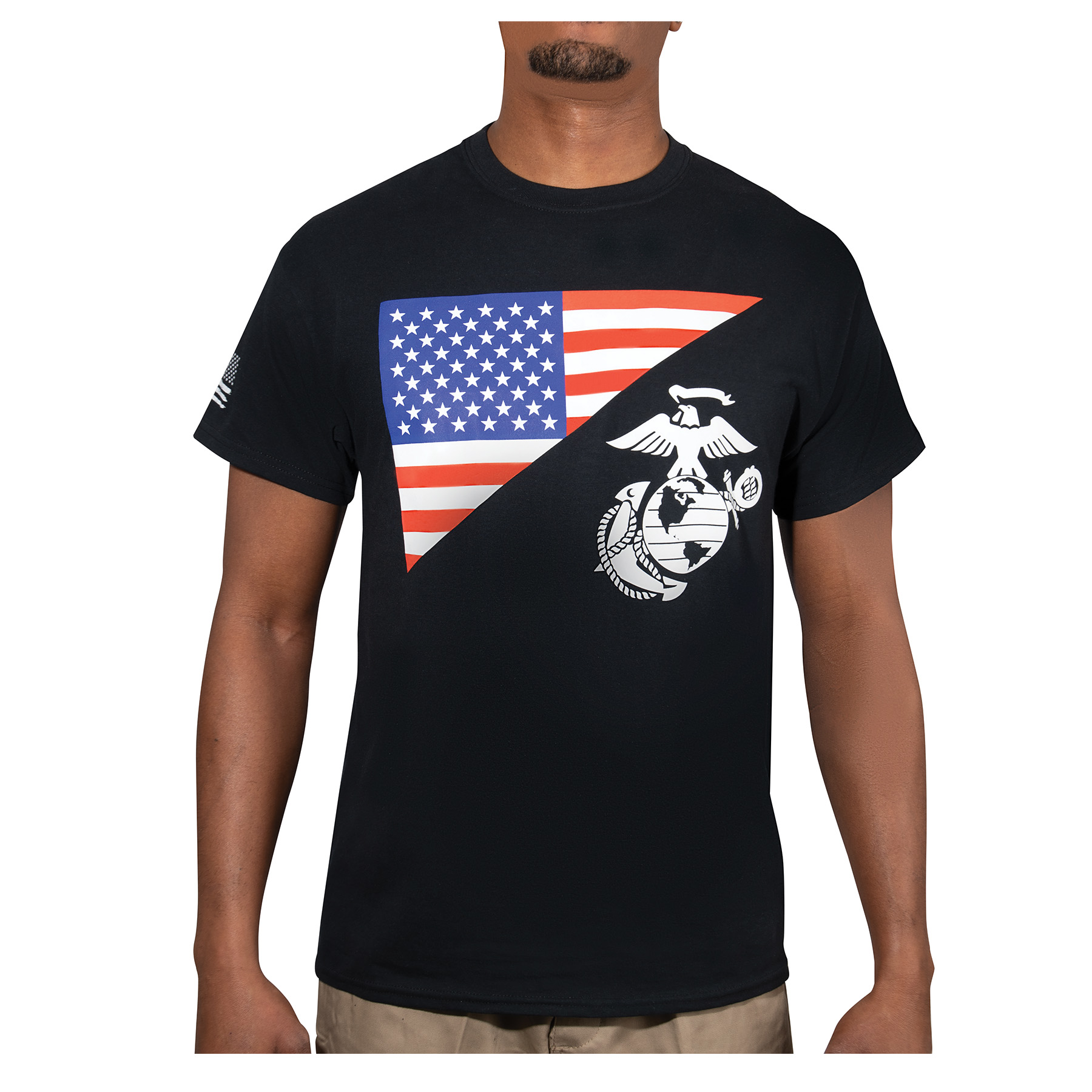 Rothco Rothco Us Flag - Usmc Eagle, Globe, Anchor T Shirt, Black, Small