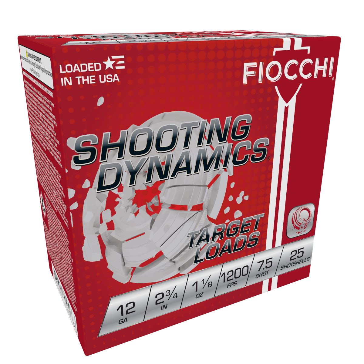 Fiocchi 12ga 2.75" 1-1/8oz #7.5 Target Shotshell Ammunition 25rds - 12SD18H75 - Fiocchi