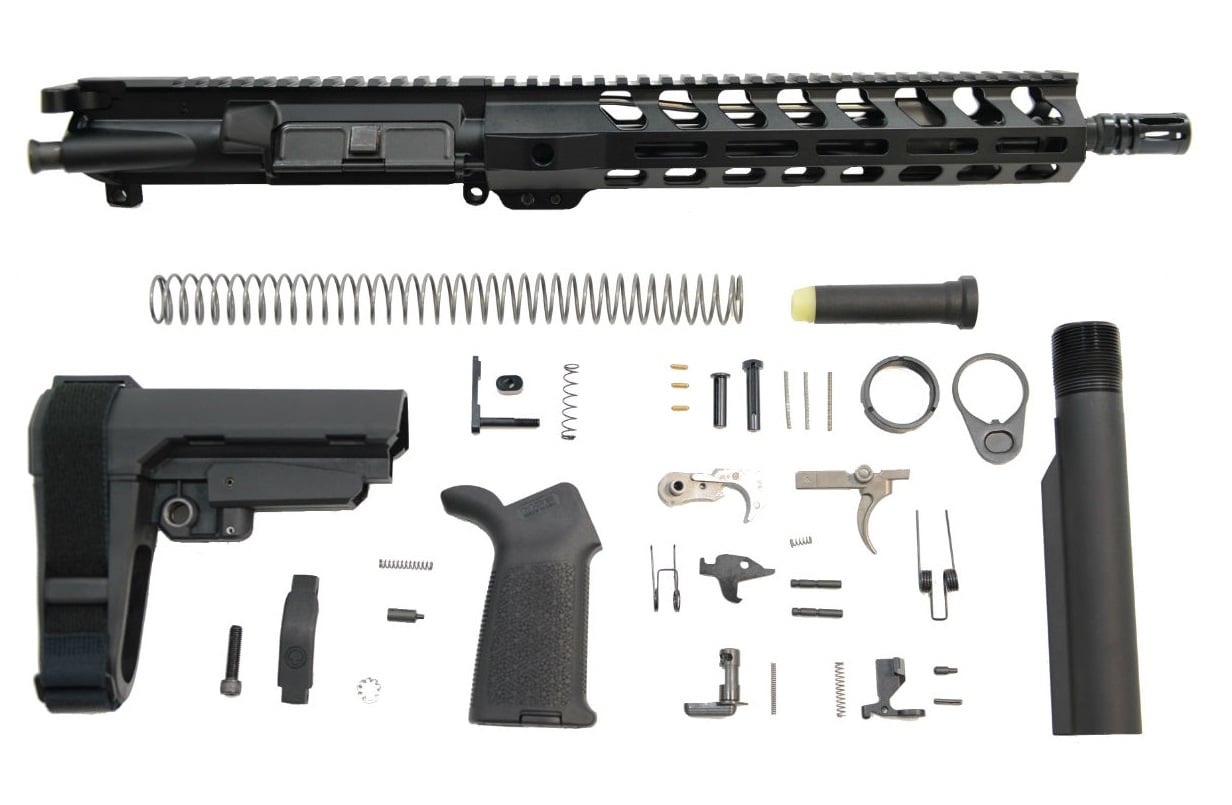 PSA 11.5" 5.56 1/7 Phosphate 10.5" Lightweight M-Lok MOE EPT SBA3 Pistol Kit