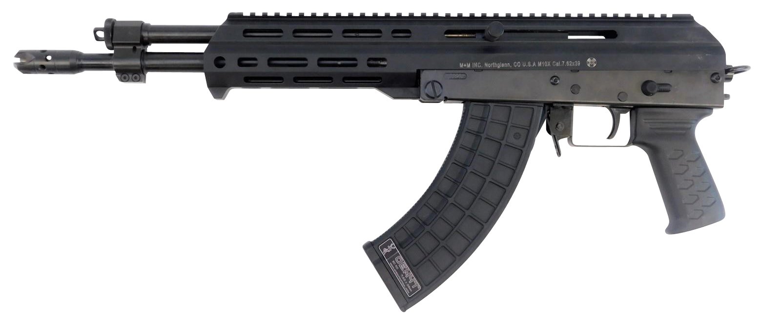 M+M Industries M10XP 7.62x39mm 12.5", Black - M10X-P - M+M Industries