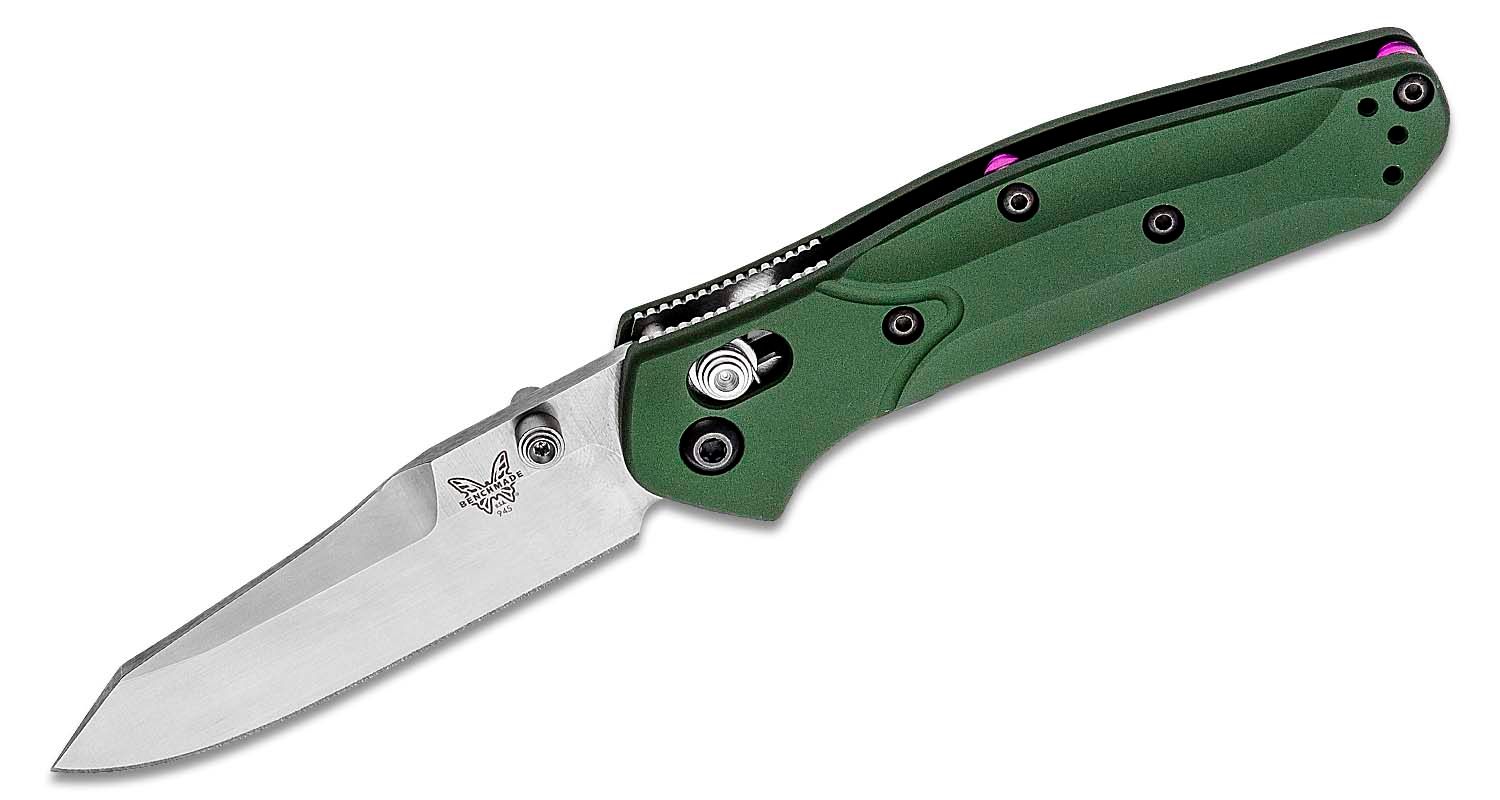 Benchmade Mini Osborne Reverse Tanto Folding Knife, Green - 945 - Benchmade