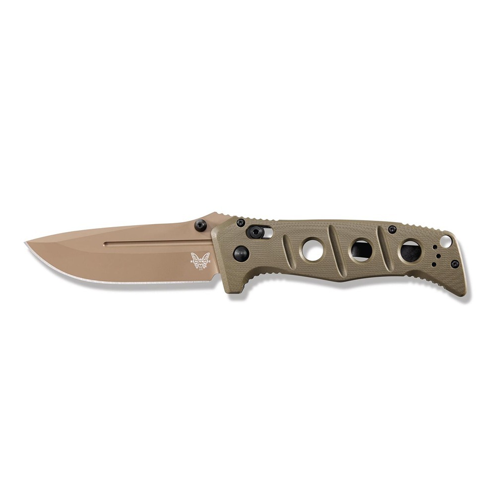 Benchmade 275 Adamas Drop Point Folding Knife, Dark Earth - 275FE-2 - Benchmade