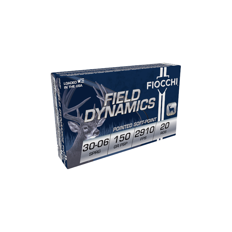 Fiocchi Field Dynamics 30-06 Springfield 150 gr PSP Ammo, 20 rds - 3006B - Fiocchi
