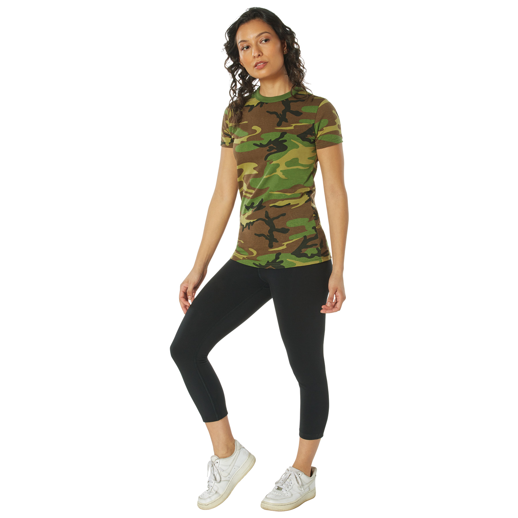 Rothco Rothco Womens Long Length Camo T-Shirt - Woodland Camo, Medium