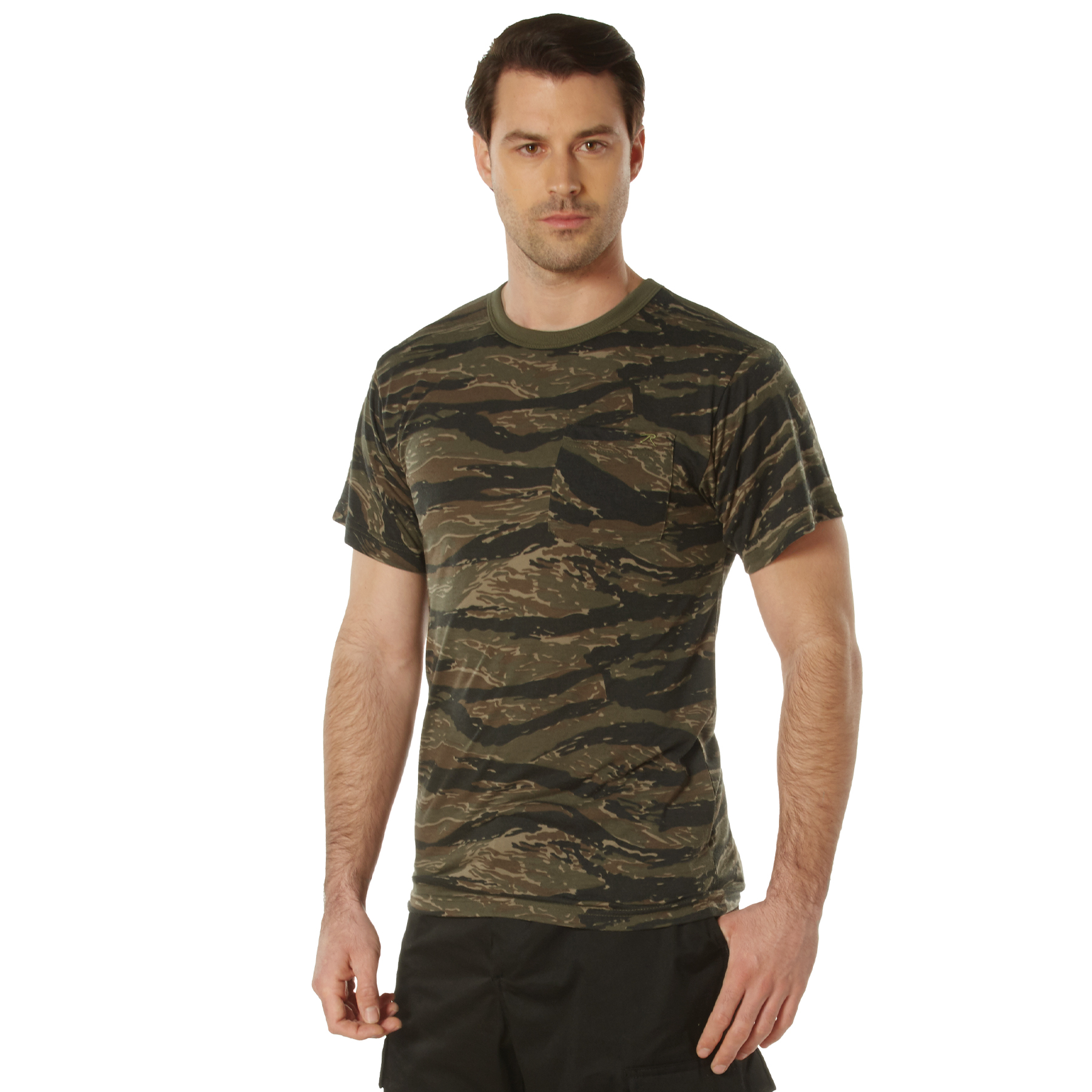 Rothco Rothco Moisture Wicking Pocket T-Shirt - Tiger Stripe Camo, Medium